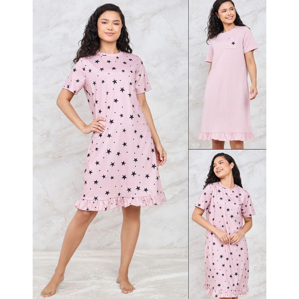 مجموعة من 2 قميص نوم بحواف كشكش-women-clothing-nightwear-nighties-image-1