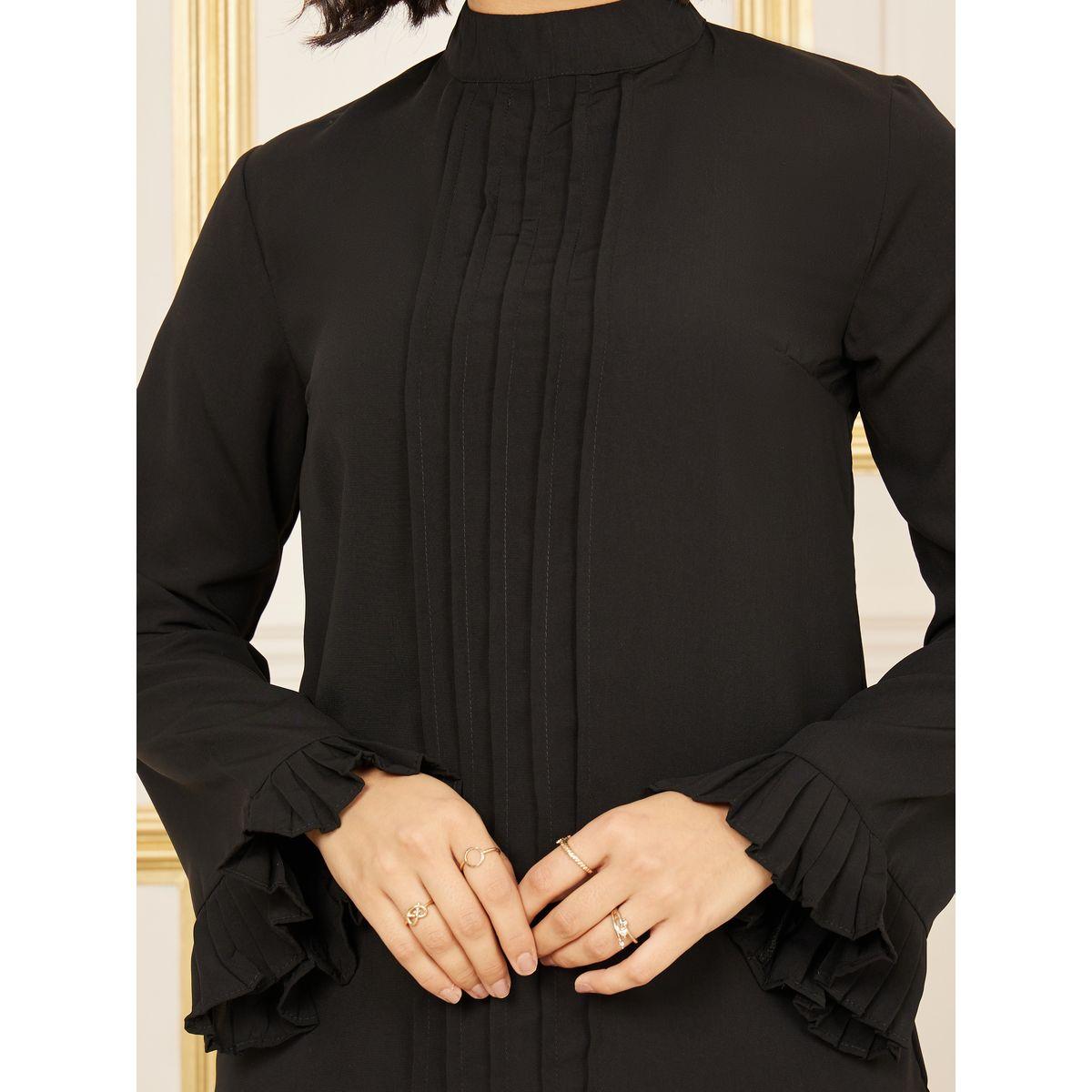 بلوزة بتفاصيل كسرات وياقة عالية-women-clothing-shirtsandblouses-blouses-image-4