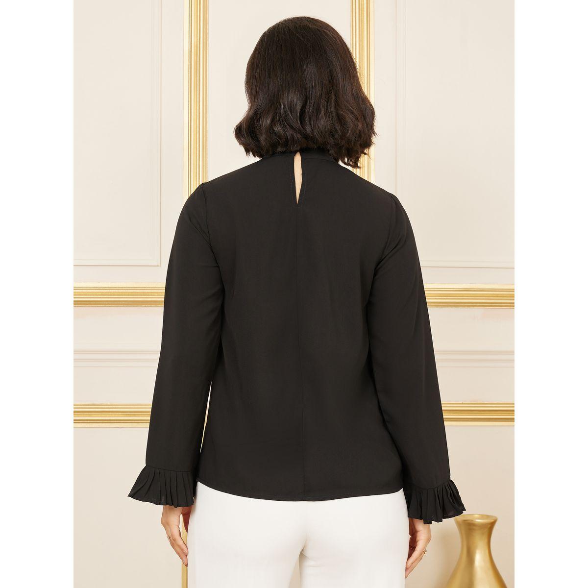 بلوزة بتفاصيل كسرات وياقة عالية-women-clothing-shirtsandblouses-blouses-image-5
