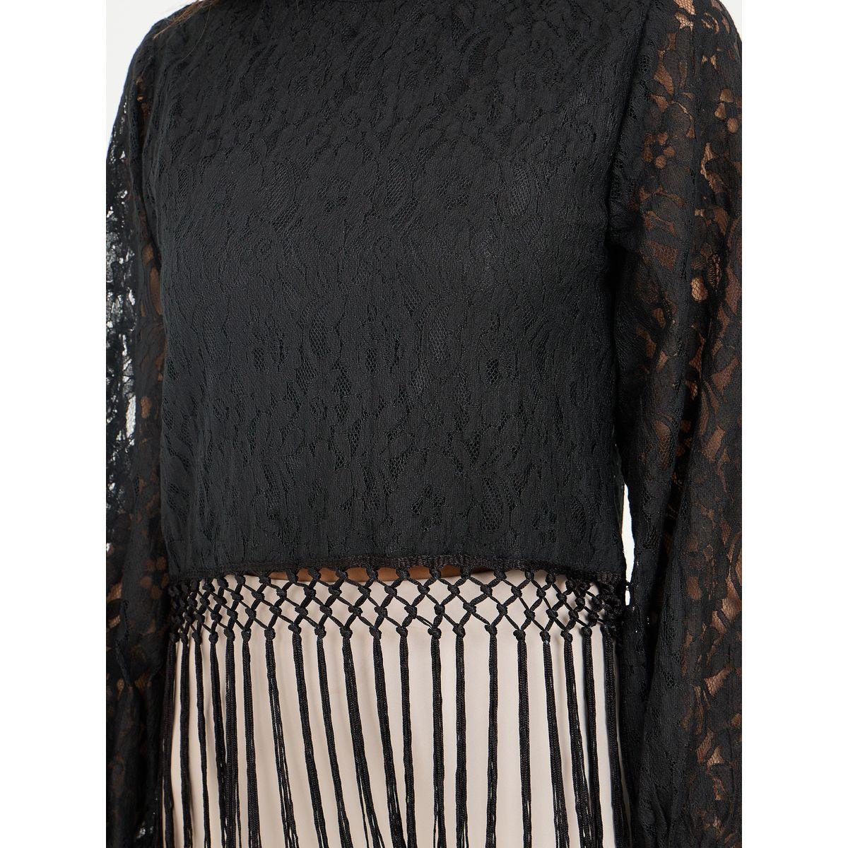Styli Floral All Over Lace Tassel Hem High Neck Blouse-women-clothing-shirtsandblouses-blouses-image-3