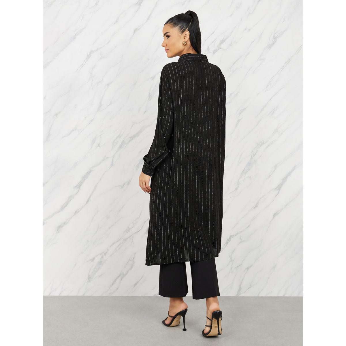 Styli Lurex Striped Longline Tunic Shirt-women-clothing-shirtsandblouses-shirts-image-4