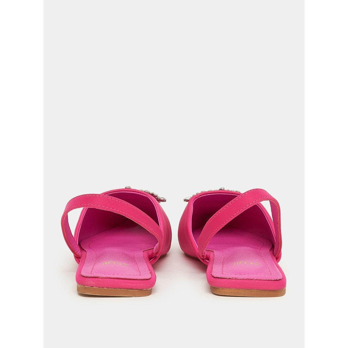 Styli Embellished Trim Sling Back Flat Sandals-women-shoes-sandals-flats-image-4