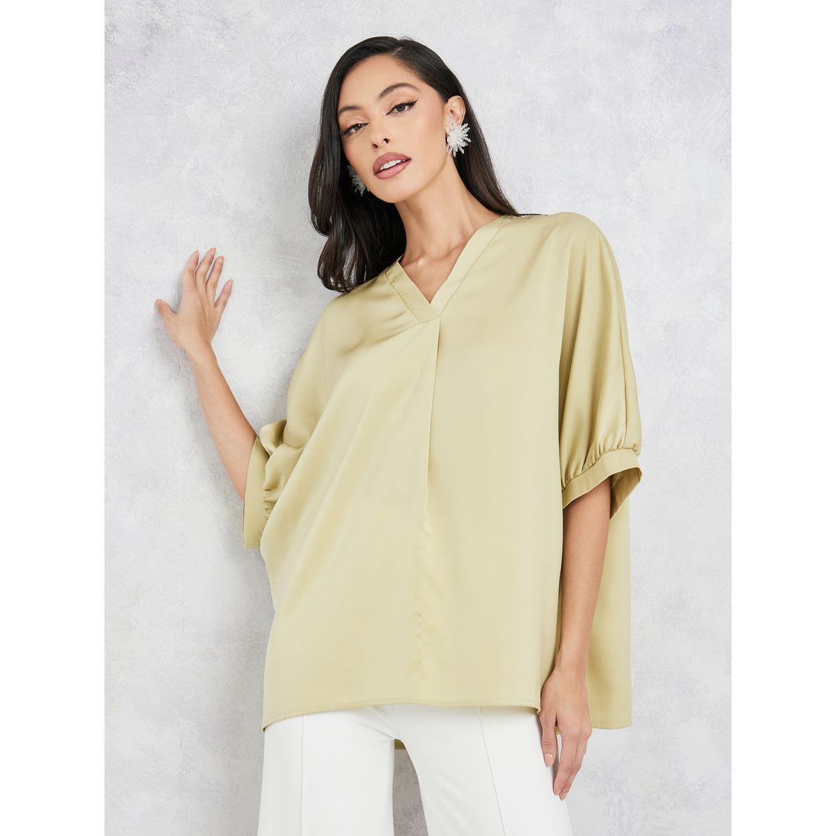بلوزة واسعة مع اكمام بنصف الذراع-women-clothing-shirtsandblouses-blouses-image-1