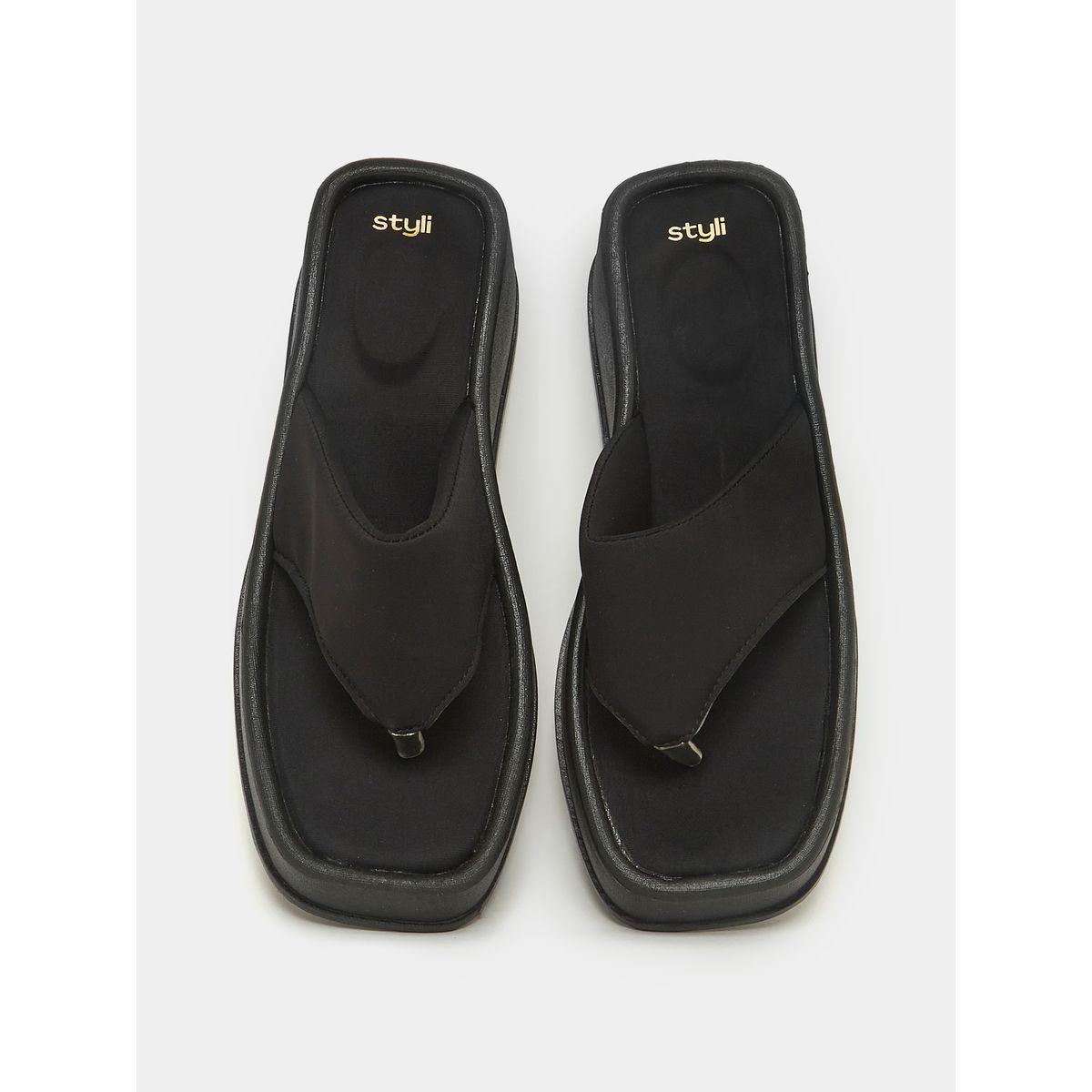 Styli Solid Thong Platform Sandal-women-shoes-heels-image-5