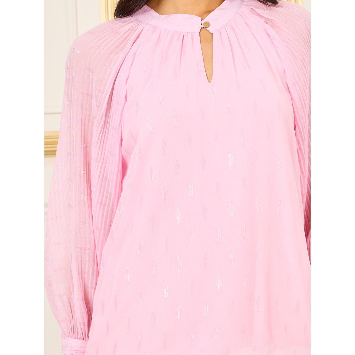 Styli Pleated Sleeves Textured Blouse-women-clothing-shirtsandblouses-blouses-image-4