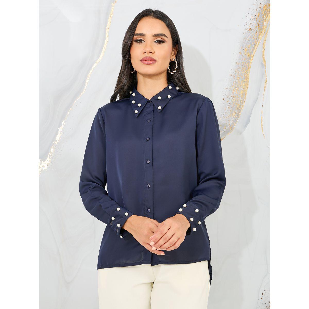 بلوزة ساتان منمقة بلؤلؤ صناعي-women-clothing-shirtsandblouses-shirts-image-2