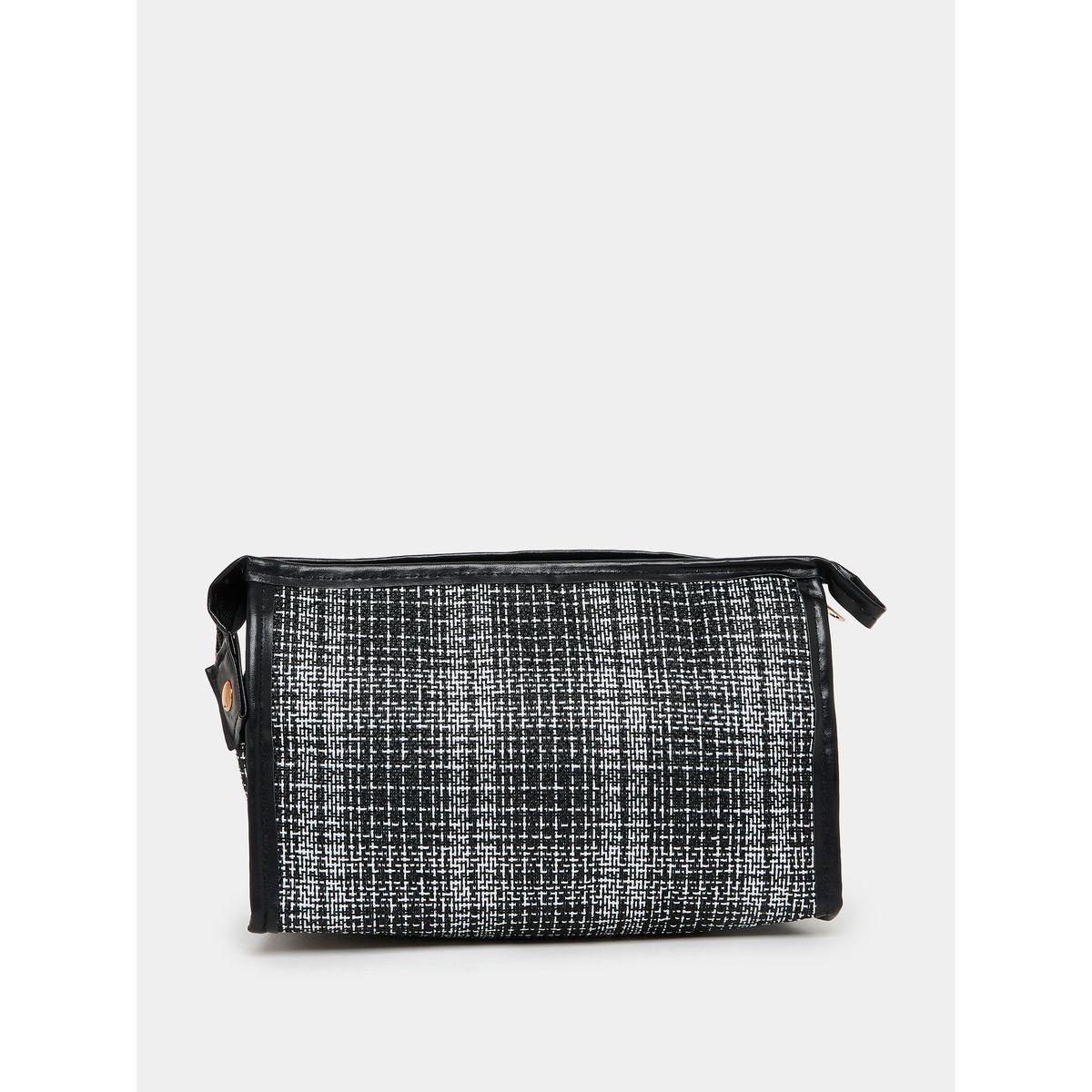 Styli Slogan Print Tweed Wash Bag-travel-accessories-image-2