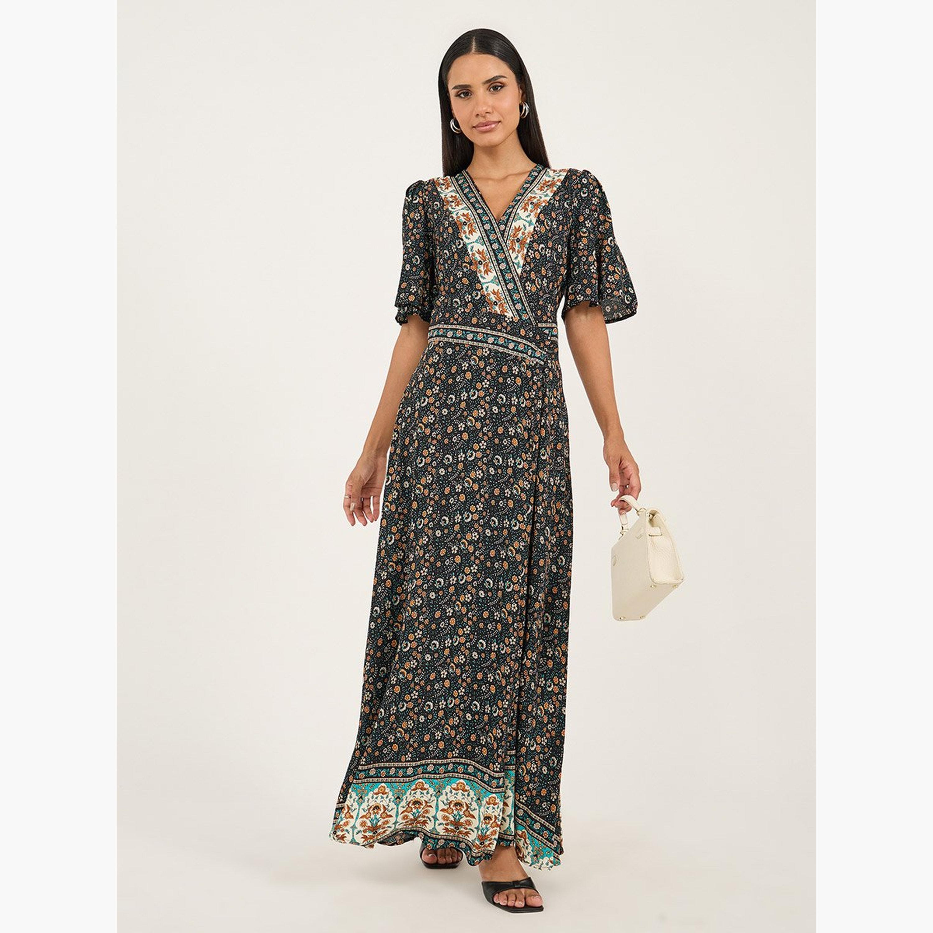 Styli All Over Print V-Neck A Line Maxi Dress-women-clothing-dresses-image-2