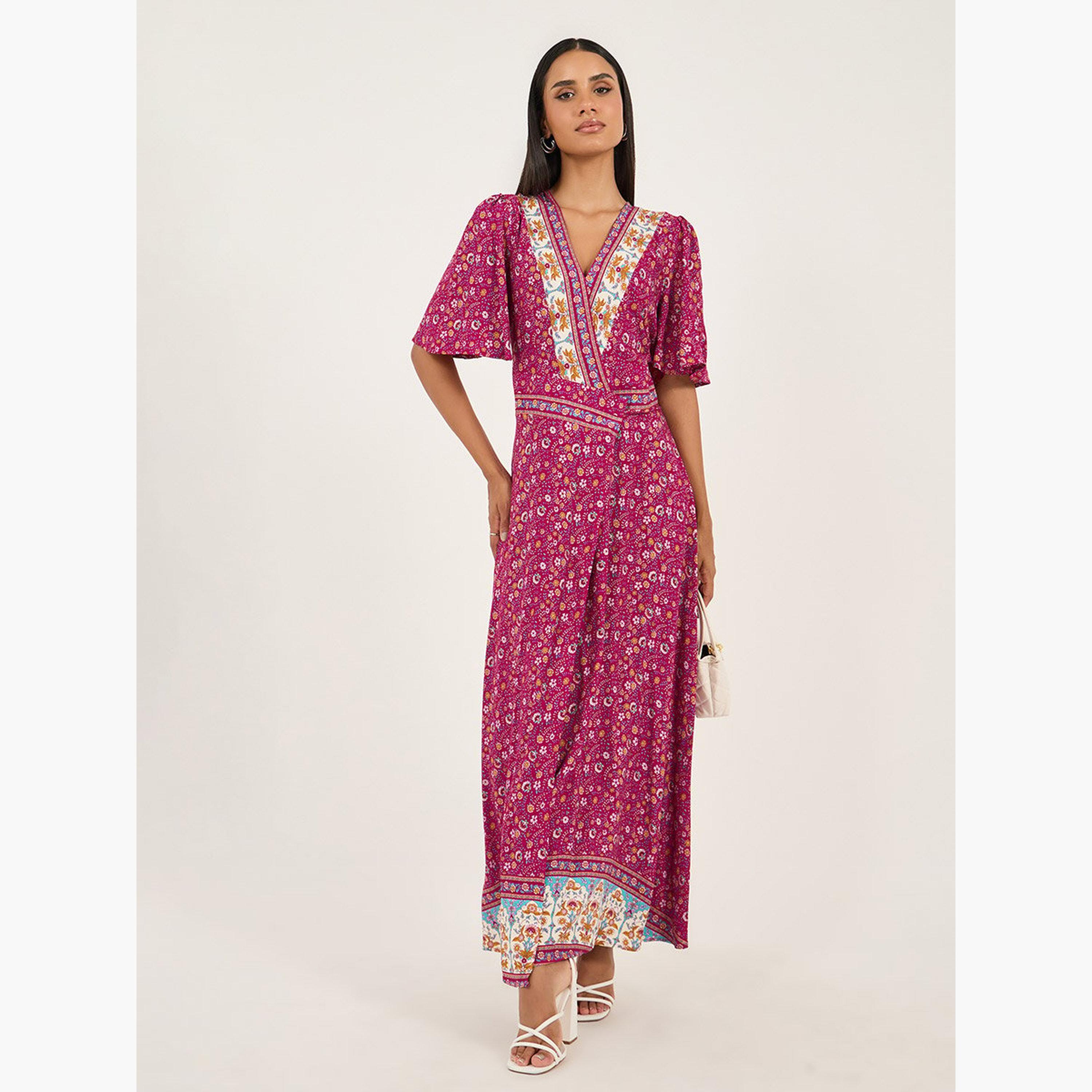 Styli All Over Print V-Neck Wrap Maxi Dress-women-clothing-dresses-image-2
