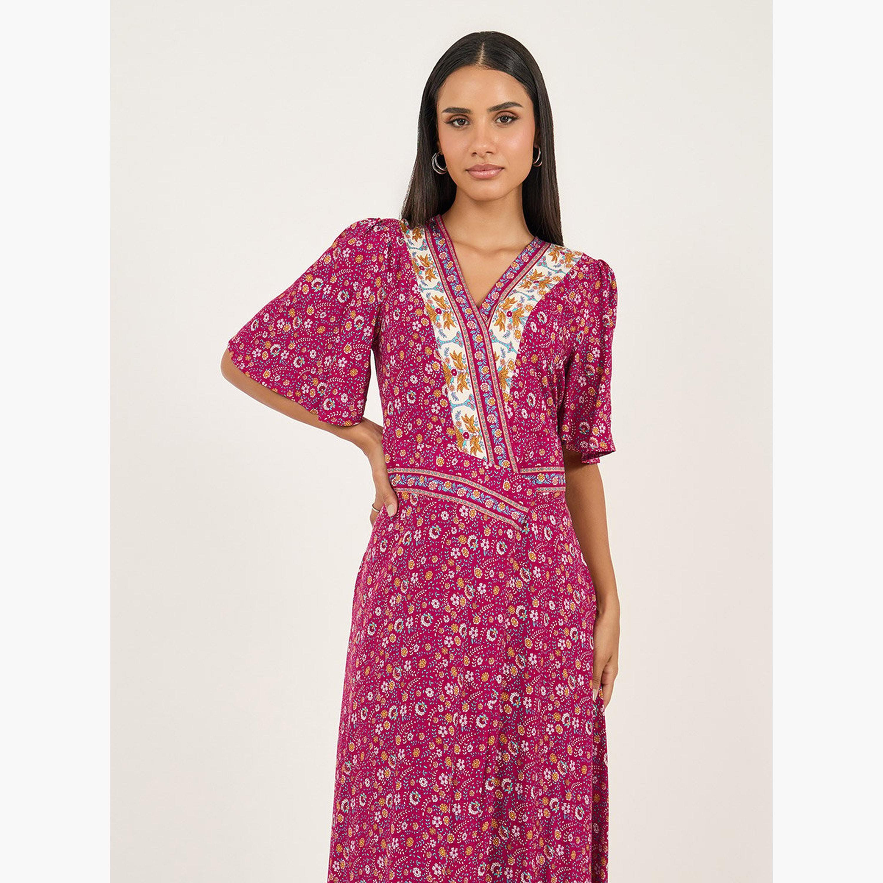 Styli All Over Print V-Neck Wrap Maxi Dress-women-clothing-dresses-image-3