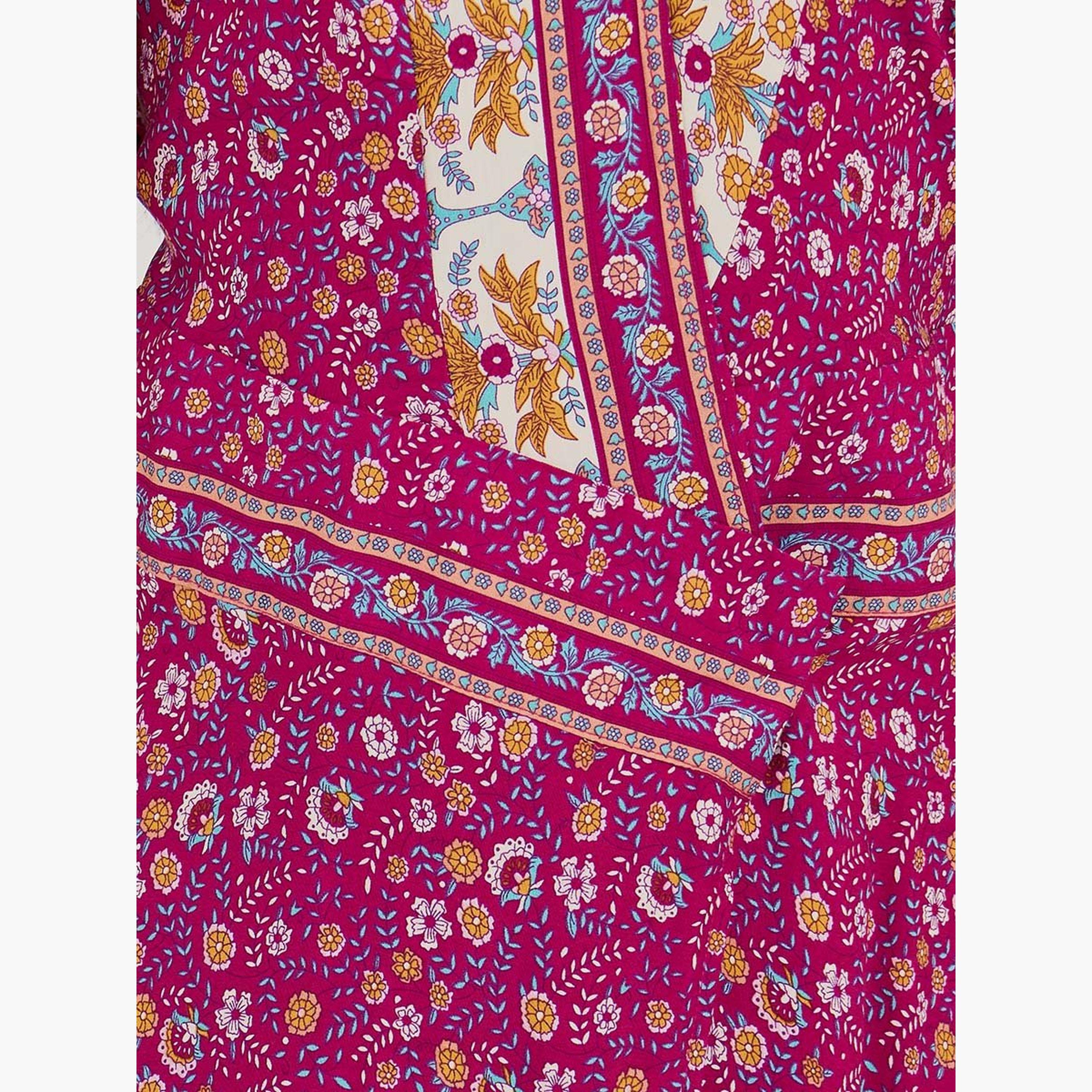 ستايلي - فستان ماكسي ملفوف بفتحة رقبة على شكل حرف V ومطبوع بالكامل-women-clothing-dresses-image-4