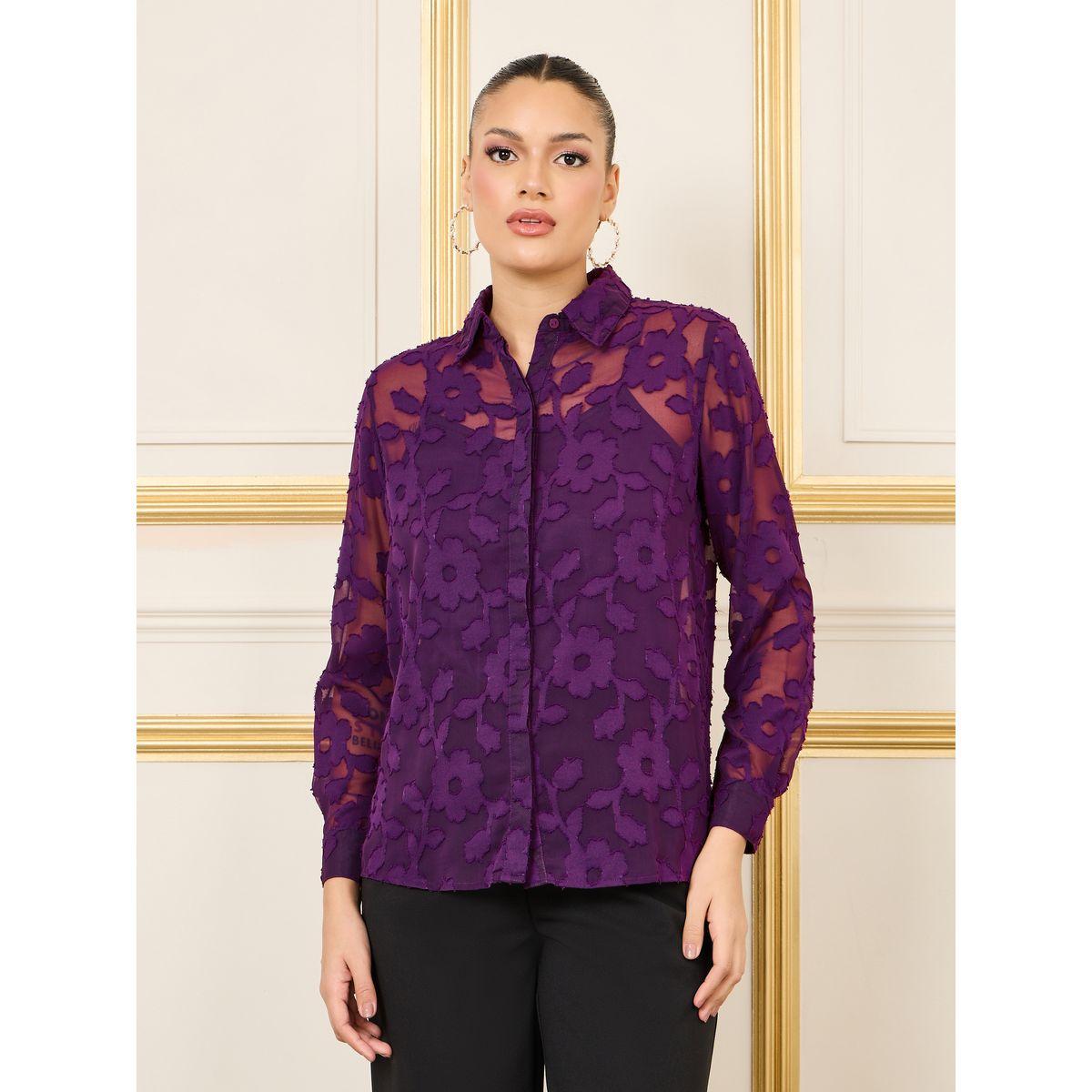 Styli Floral Burnout Texture Sheer Regular Fit Shirt-women-clothing-shirtsandblouses-shirts-image-2