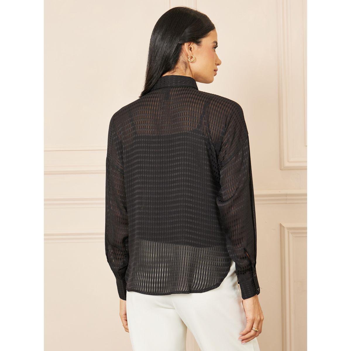 Styli Oversized Checked Sheer Regular Fit Shirt-women-clothing-shirtsandblouses-shirts-image-5