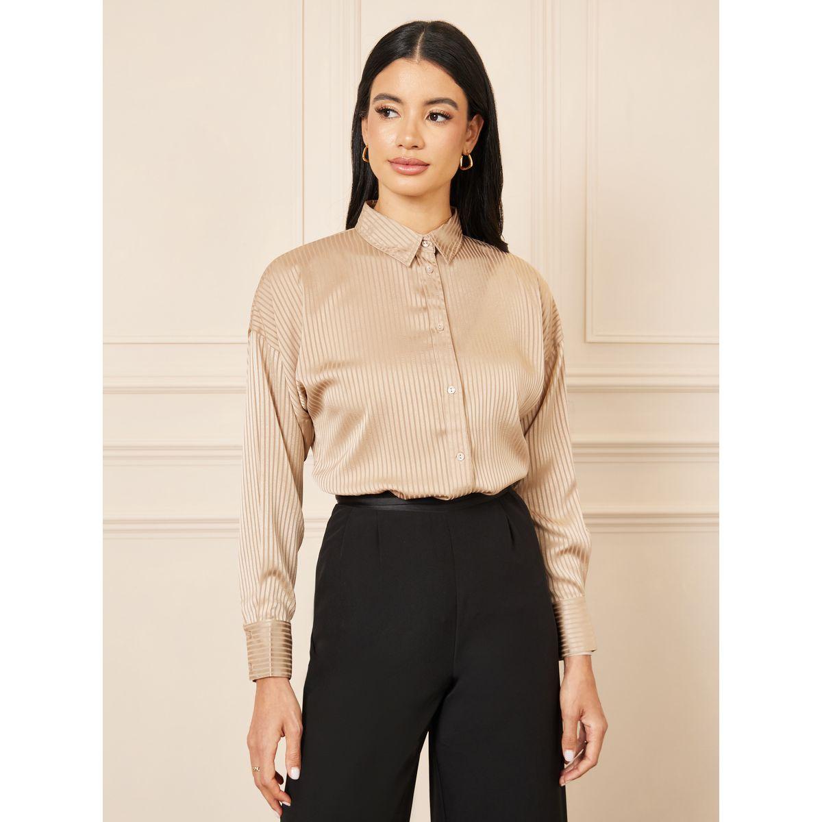 بلوزة ساتان واسعة باكتاف منخفضة-women-clothing-shirtsandblouses-shirts-image-1