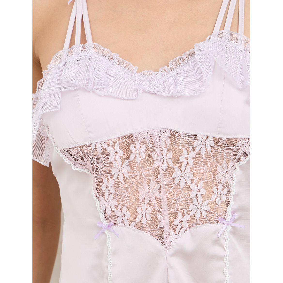 Styli Unwind Pack of 2 - Satin Ruffle Apex Detail Slip Dress & Robe-women-clothing-nightwear-nighties-image-4