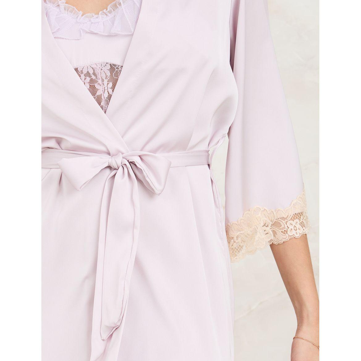 Styli Unwind Pack of 2 - Satin Ruffle Apex Detail Slip Dress & Robe-women-clothing-nightwear-nighties-image-6