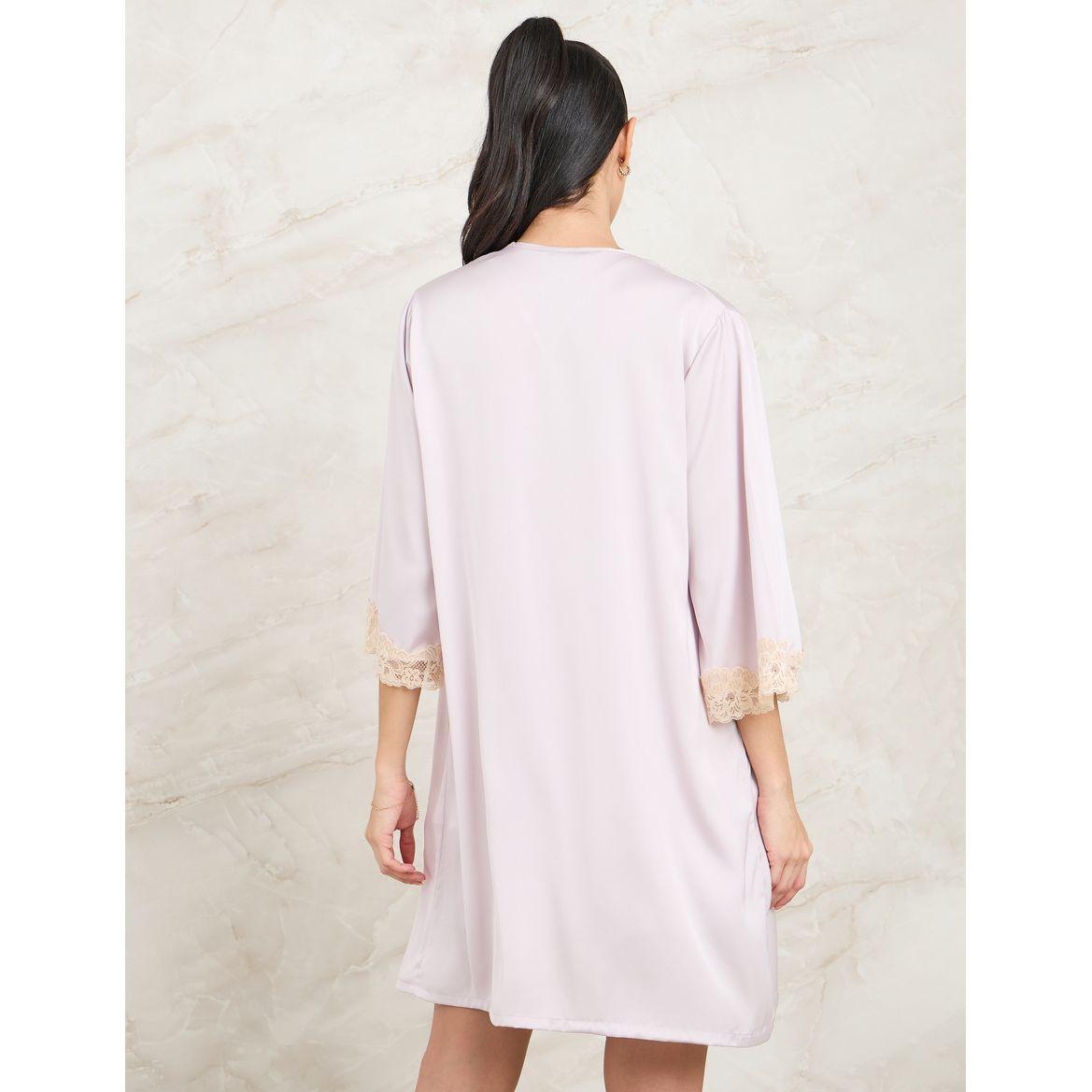 Styli Unwind Pack of 2 - Satin Ruffle Apex Detail Slip Dress & Robe-women-clothing-nightwear-nighties-image-7