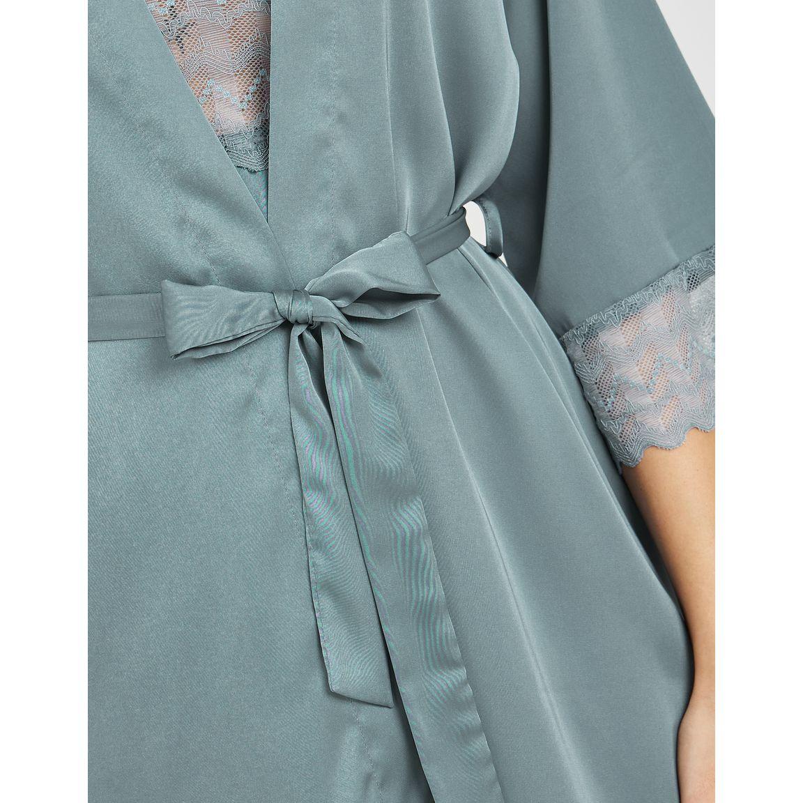 Styli Unwind Pack of 2 - Lace Satin Apex Bow Detail Slip Dress & Robe-women-clothing-nightwear-robes-image-4