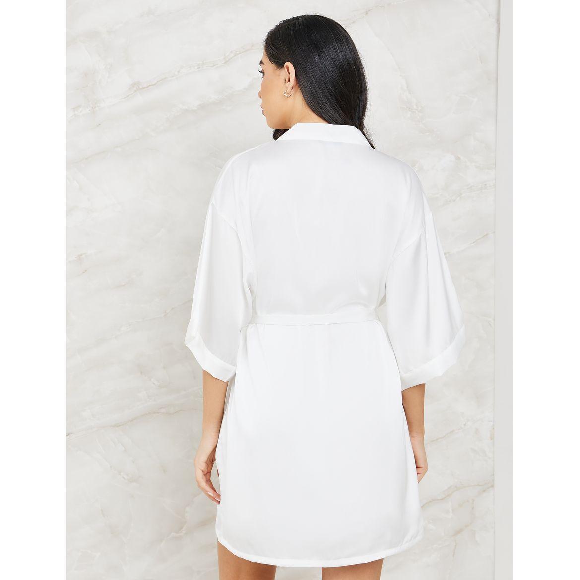 Styli Unwind Pack of 2 - Triple Apex Strap Corset Detail Slip Dress & Robe-women-clothing-nightwear-nighties-image-4