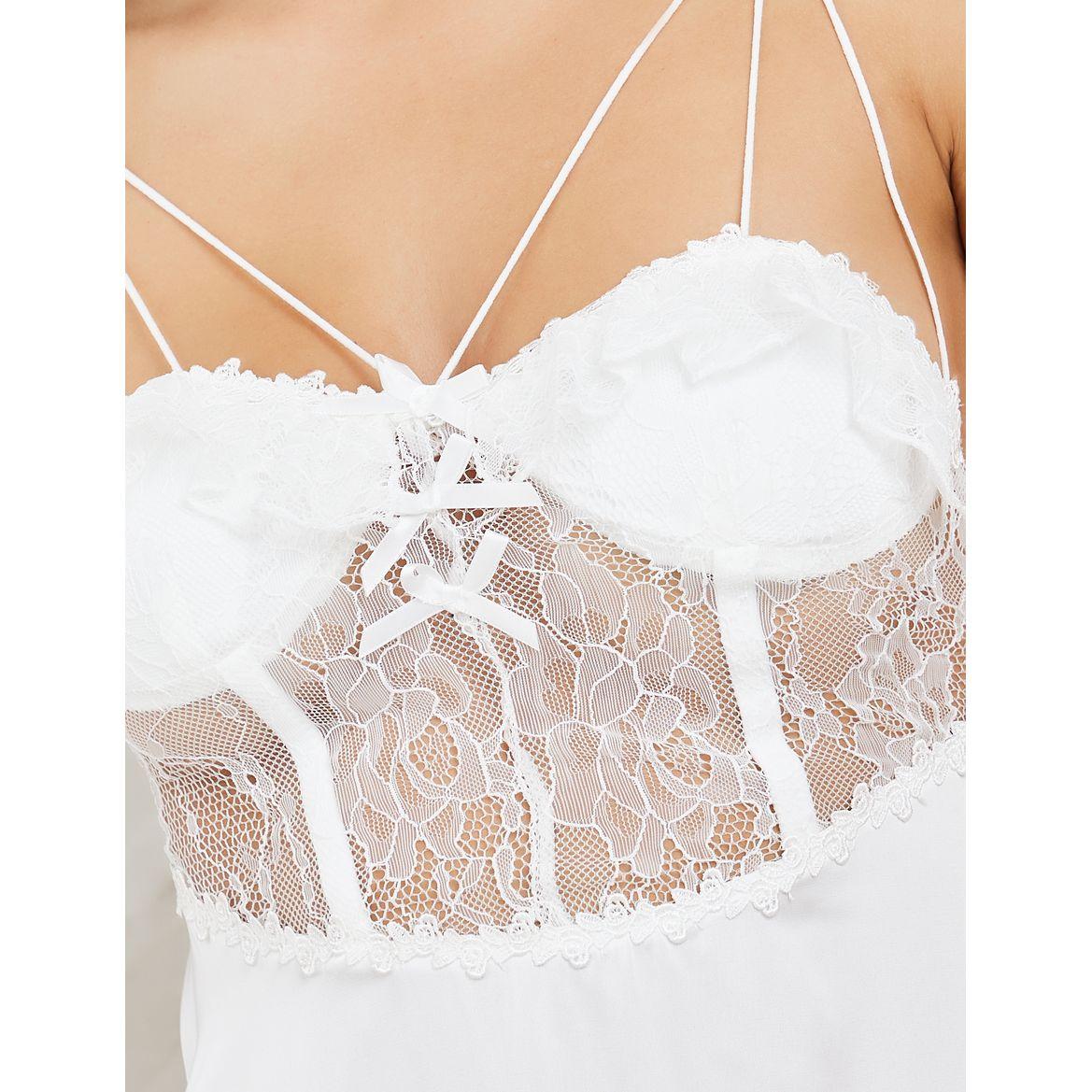 Styli Unwind Pack of 2 - Triple Apex Strap Corset Detail Slip Dress & Robe-women-clothing-nightwear-nighties-image-8