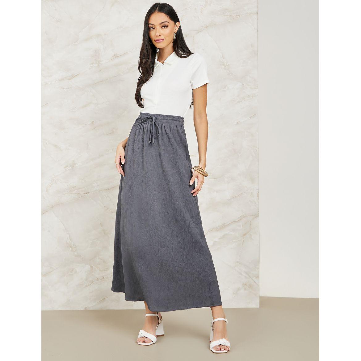 Styli Crinkled Maxi Skirt with Drawstring-women-clothing-bottoms-skirts-image-2