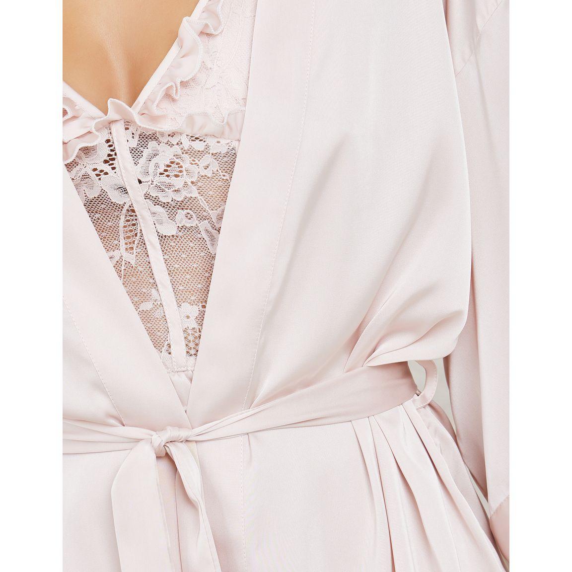Styli Unwind Pack of 2 - Corset Style Lace & Ruffle Satin Slip Dress & Robe-women-clothing-nightwear-robes-image-4
