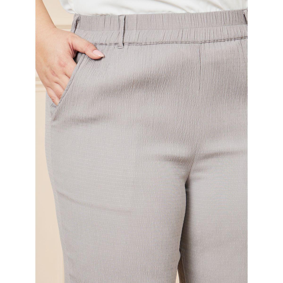 بنطال بمقاس كبير وارجل واسعة مع خصر مطاطي-women-clothing-bottoms-trousers-image-3