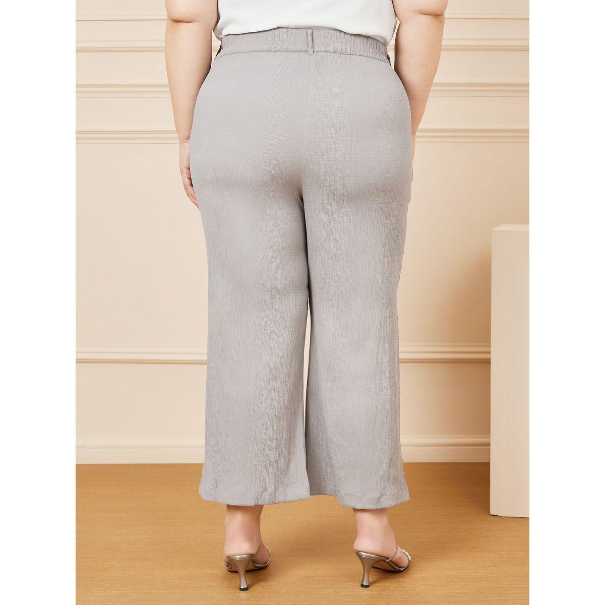 بنطال بمقاس كبير وارجل واسعة مع خصر مطاطي-women-clothing-bottoms-trousers-image-4