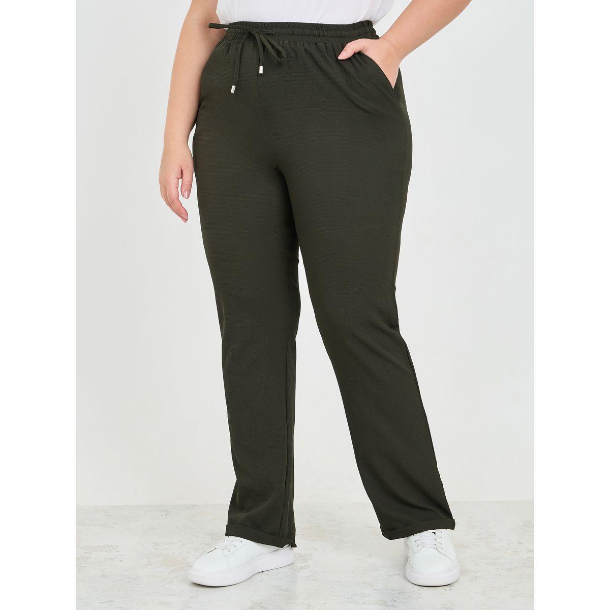 بنطال بمقاس كبير مع اربطة خصر-women-clothing-bottoms-trousers-image-2