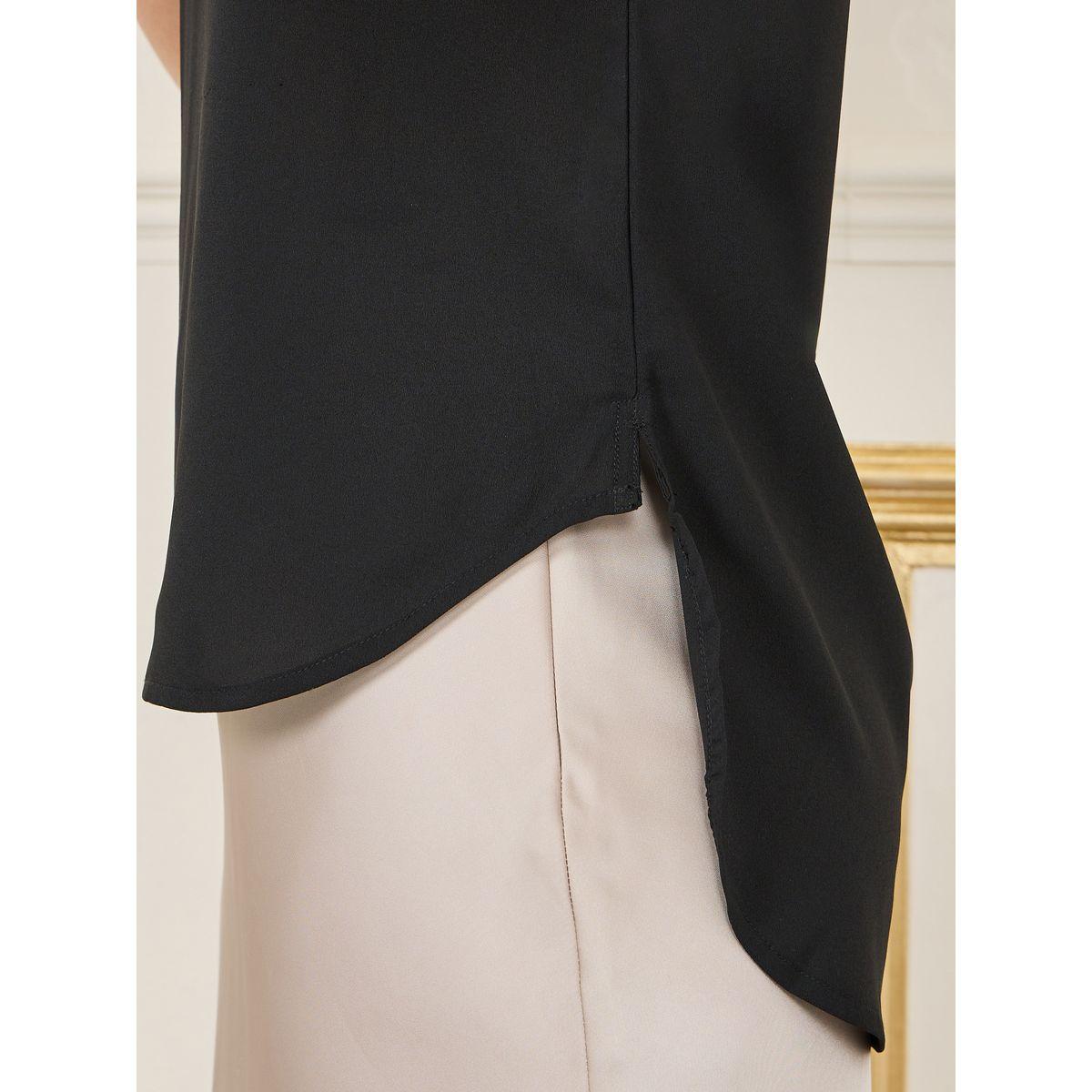 Styli Embellished Neck High Low Hem Blouse-women-clothing-shirtsandblouses-blouses-image-5