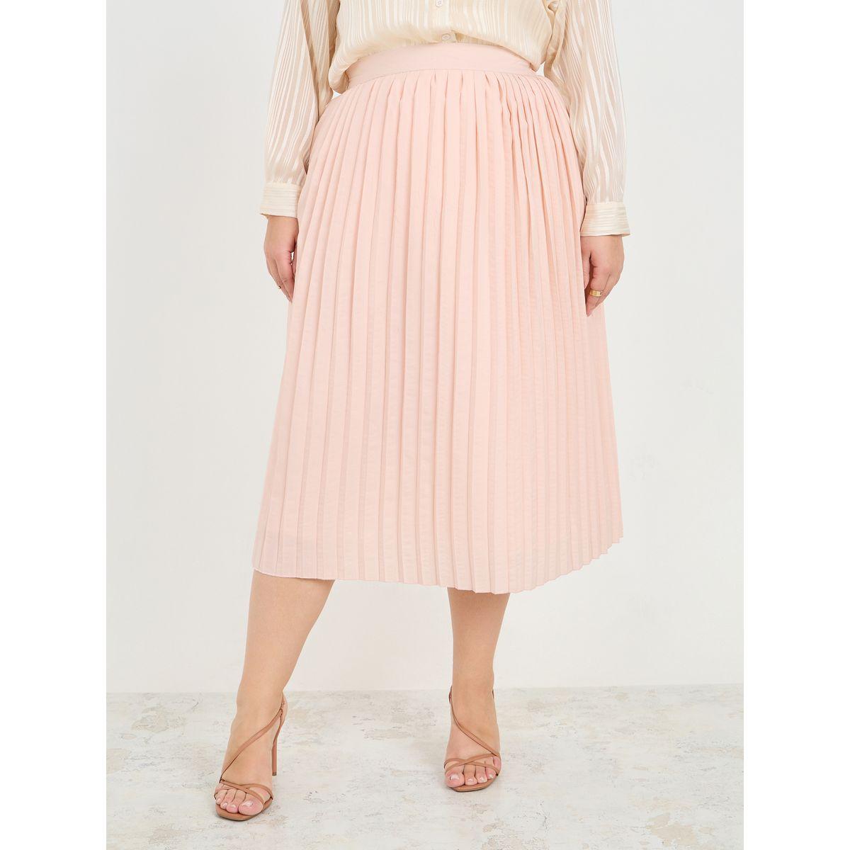 Styli Plus Size Pleated Midi Skirt-women-clothing-bottoms-skirts-image-1