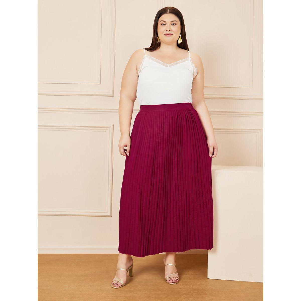 تنورة طويلة بمقاس كبير مع كسرات-women-clothing-bottoms-skirts-image-3
