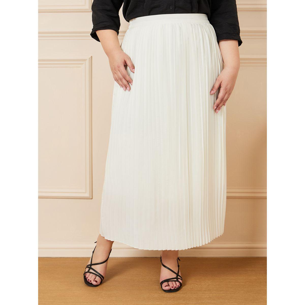 تنورة طويلة بمقاس كبير وتفاصيل كسرات-women-clothing-bottoms-skirts-image-1