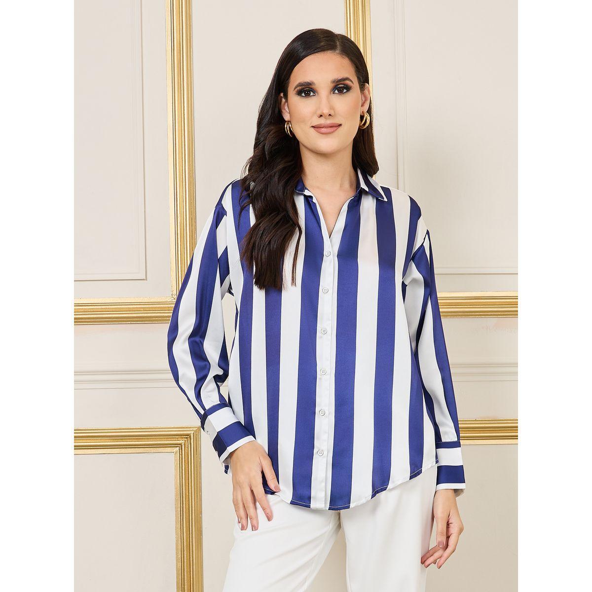بلوزة واسعة مخططة مع اكمام طويلة-women-clothing-shirtsandblouses-shirts-image-1