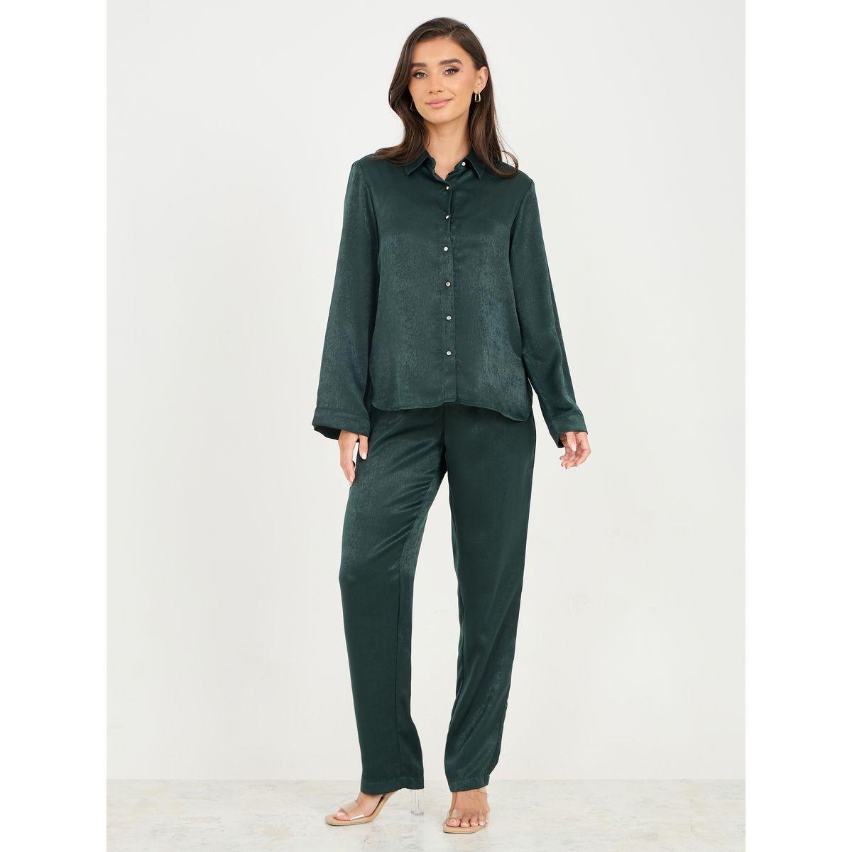 Styli Satin Solid Regular Fit Shirt-women-clothing-shirtsandblouses-shirts-image-2