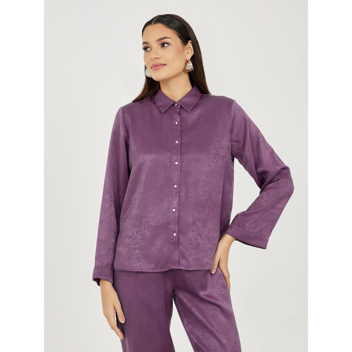 بلوزة ساتان سادة بقصة عادية-women-clothing-shirtsandblouses-shirts-image-5