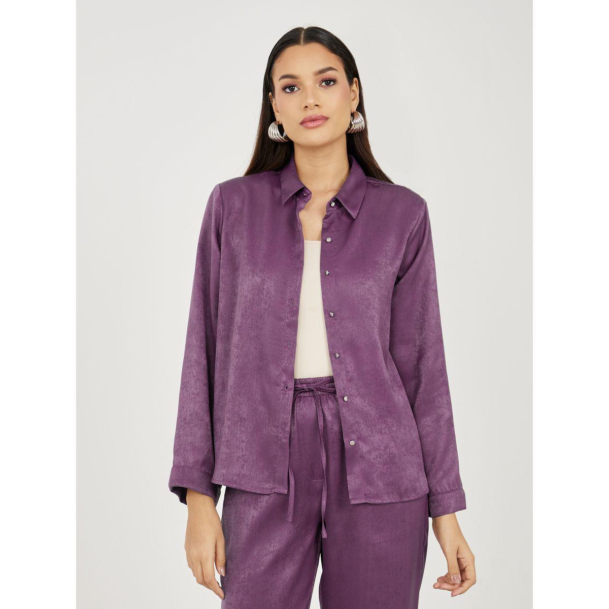 Styli Satin Solid Regular Fit Shirt-women-clothing-shirtsandblouses-shirts-image-2