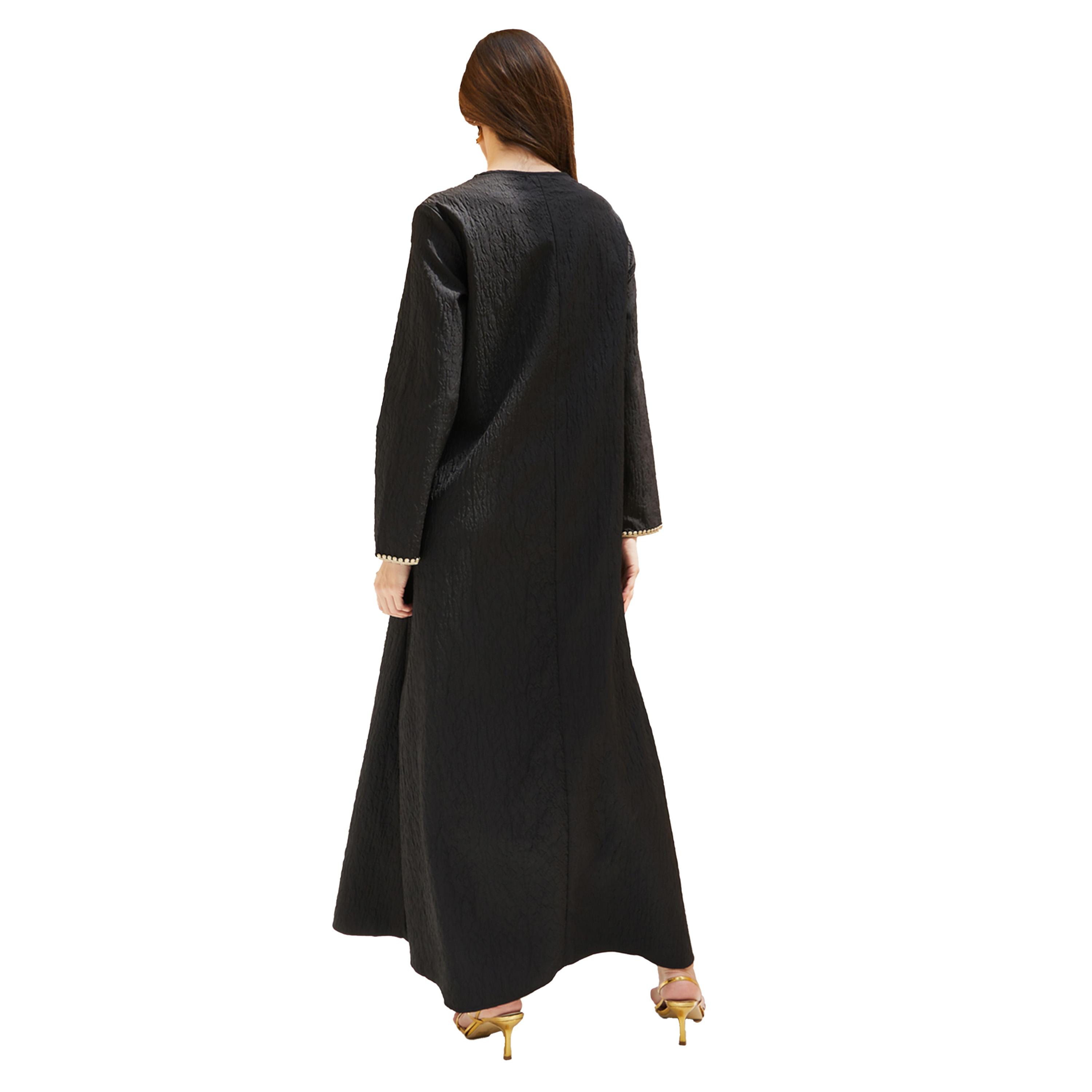 ستايلي -  جلابية منقوشة بتفاصيل دانتيل-women-arabicclothing-jalabiyas-image-5