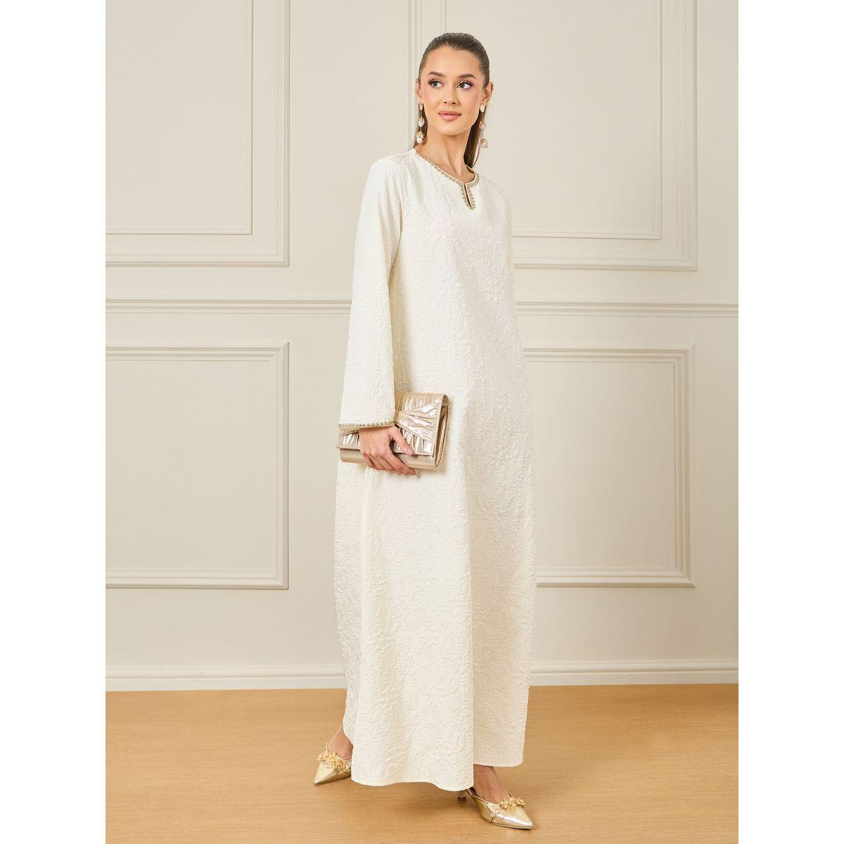 جلابية بتفاصيل بارزة الملمس-women-arabicclothing-jalabiyas-image-1