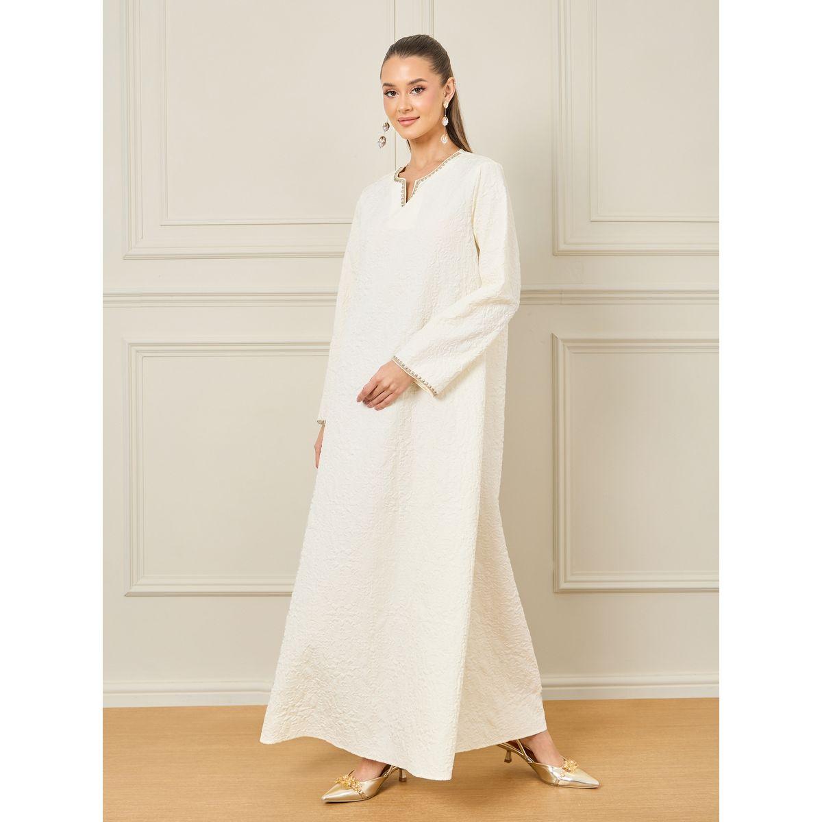 جلابية بتفاصيل بارزة الملمس-women-arabicclothing-jalabiyas-image-2