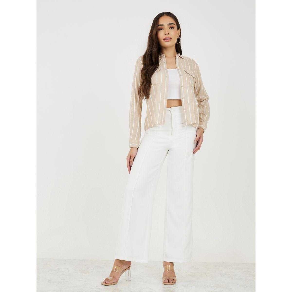 Styli Striped Short Length Shirt with Flap Pocket Detail-women-clothing-shirtsandblouses-shirts-image-3