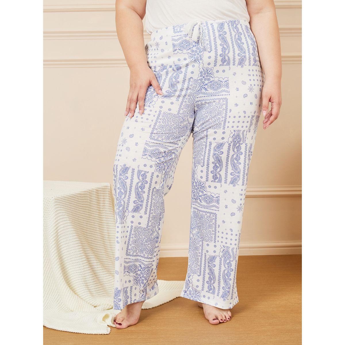 Styli Unwind Plus Scarf Print Pocket Detail T-shirt and Scarf Print Wide Leg Pyjama Set-women-clothing-nightwear-pyjamas-longsets-image-6