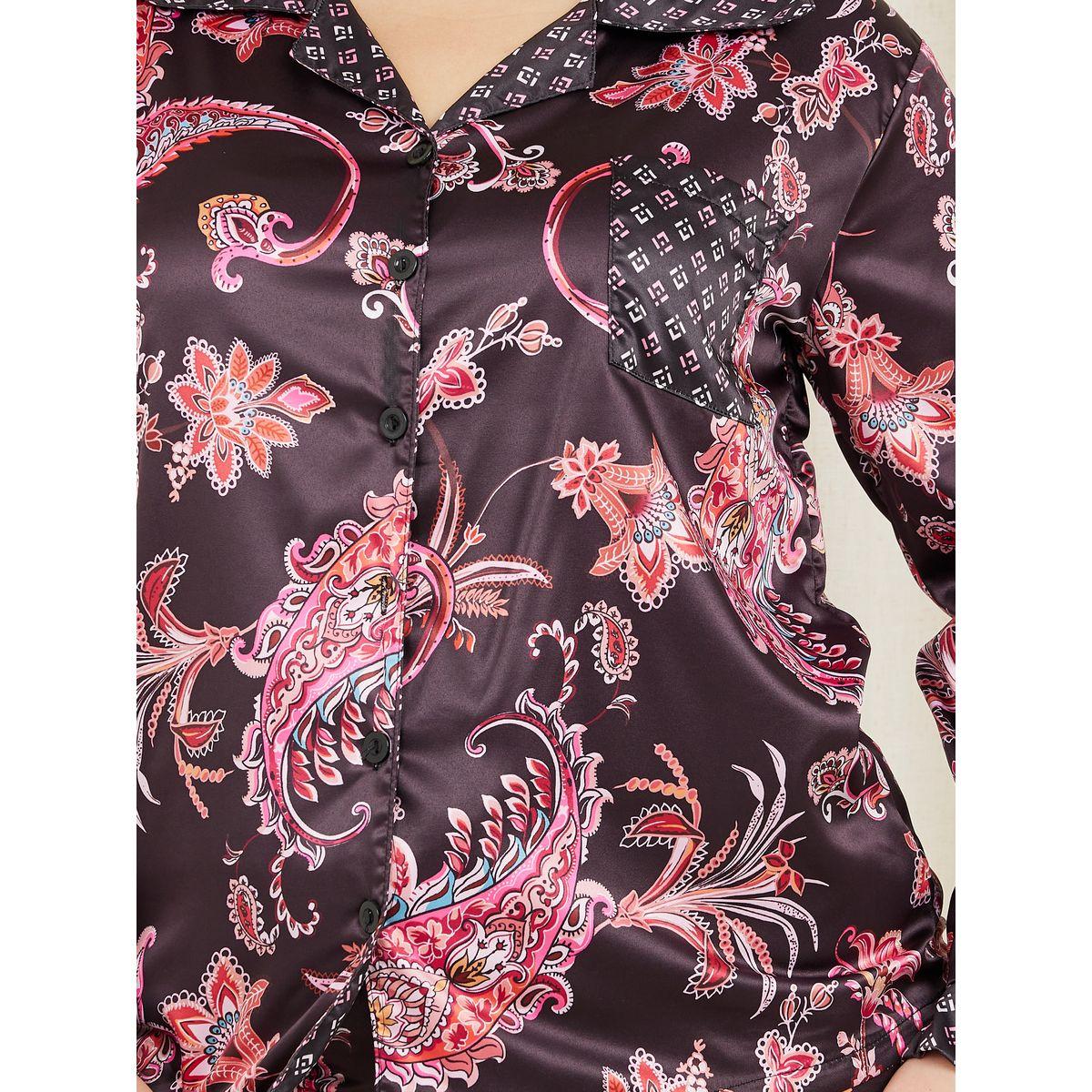 Styli Unwind Plus Satin Paisley Print Shirt and Pyjama Set-women-clothing-nightwear-pyjamas-longsets-image-4