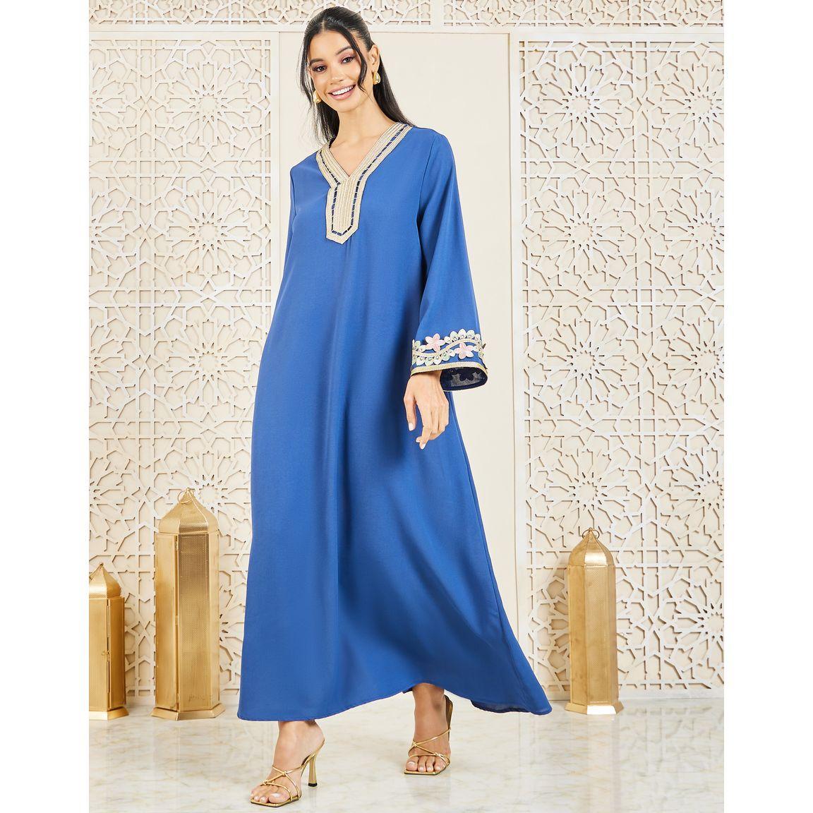 Styli Cut Out Floral Embroidered Jalabiya-women-arabicclothing-jalabiyas-image-1