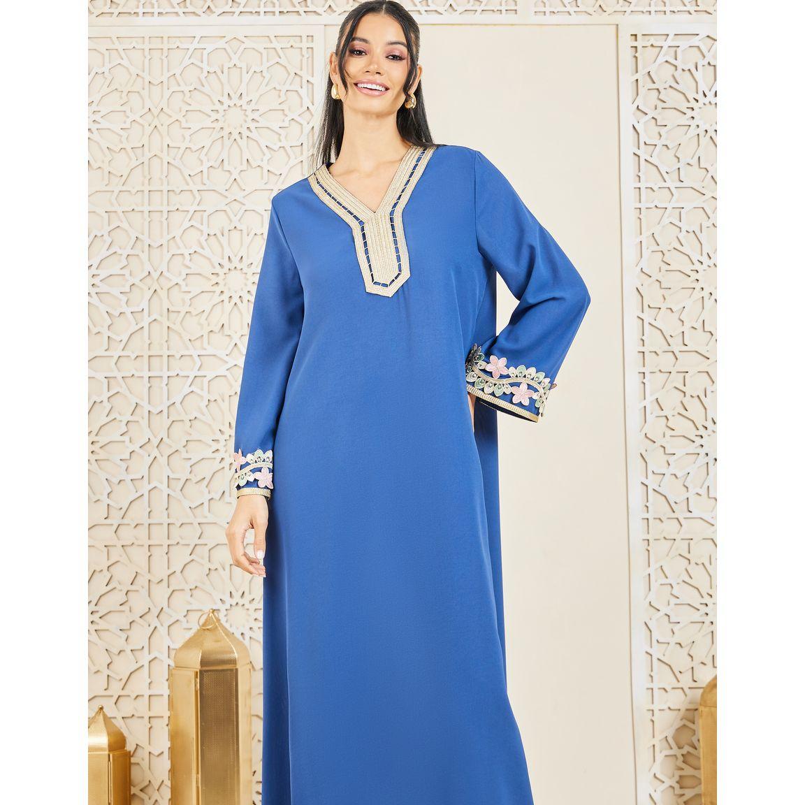 Styli Cut Out Floral Embroidered Jalabiya-women-arabicclothing-jalabiyas-image-2