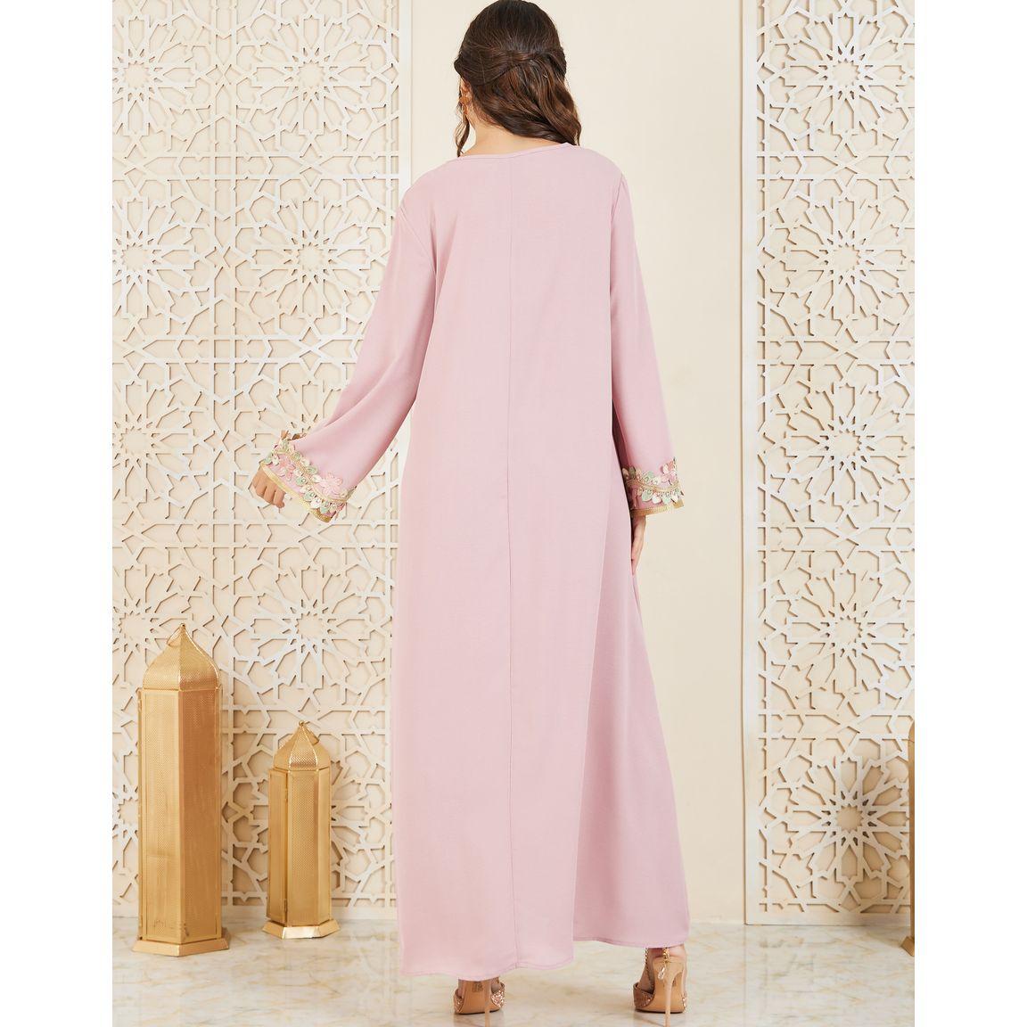 Styli Floral Cut Out Embroidered Lace Detail Jalabiya-women-arabicclothing-jalabiyas-image-4