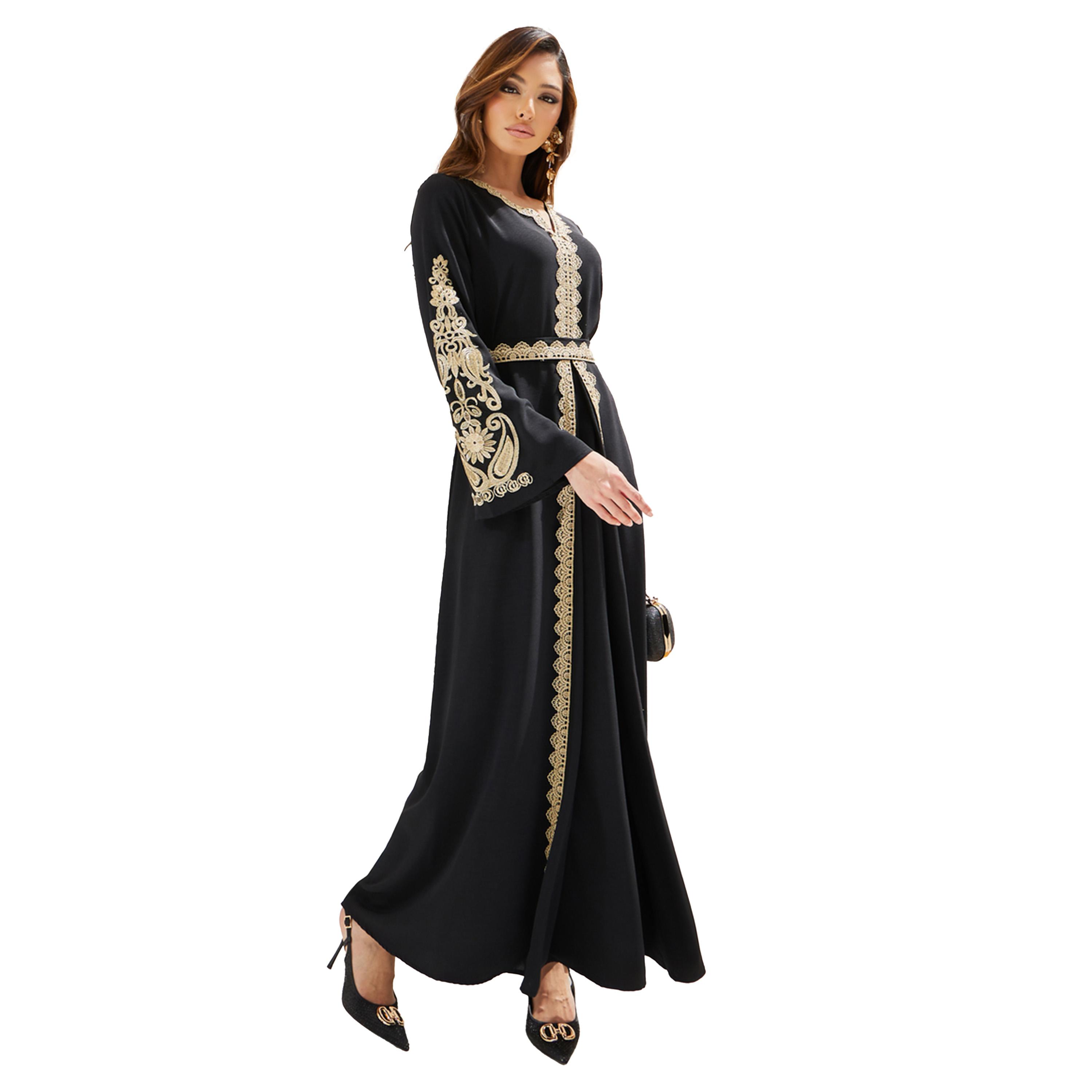 أميرة x ستايلي قفطان بتفاصيل مُطرّزة ودانتيل-women-arabicclothing-kaftan-image-2