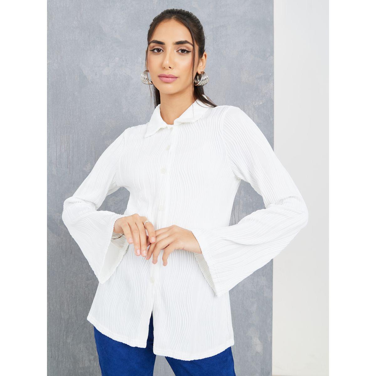 بلوزة بتفاصيل بارزة الملمس-women-clothing-shirtsandblouses-shirts-image-1