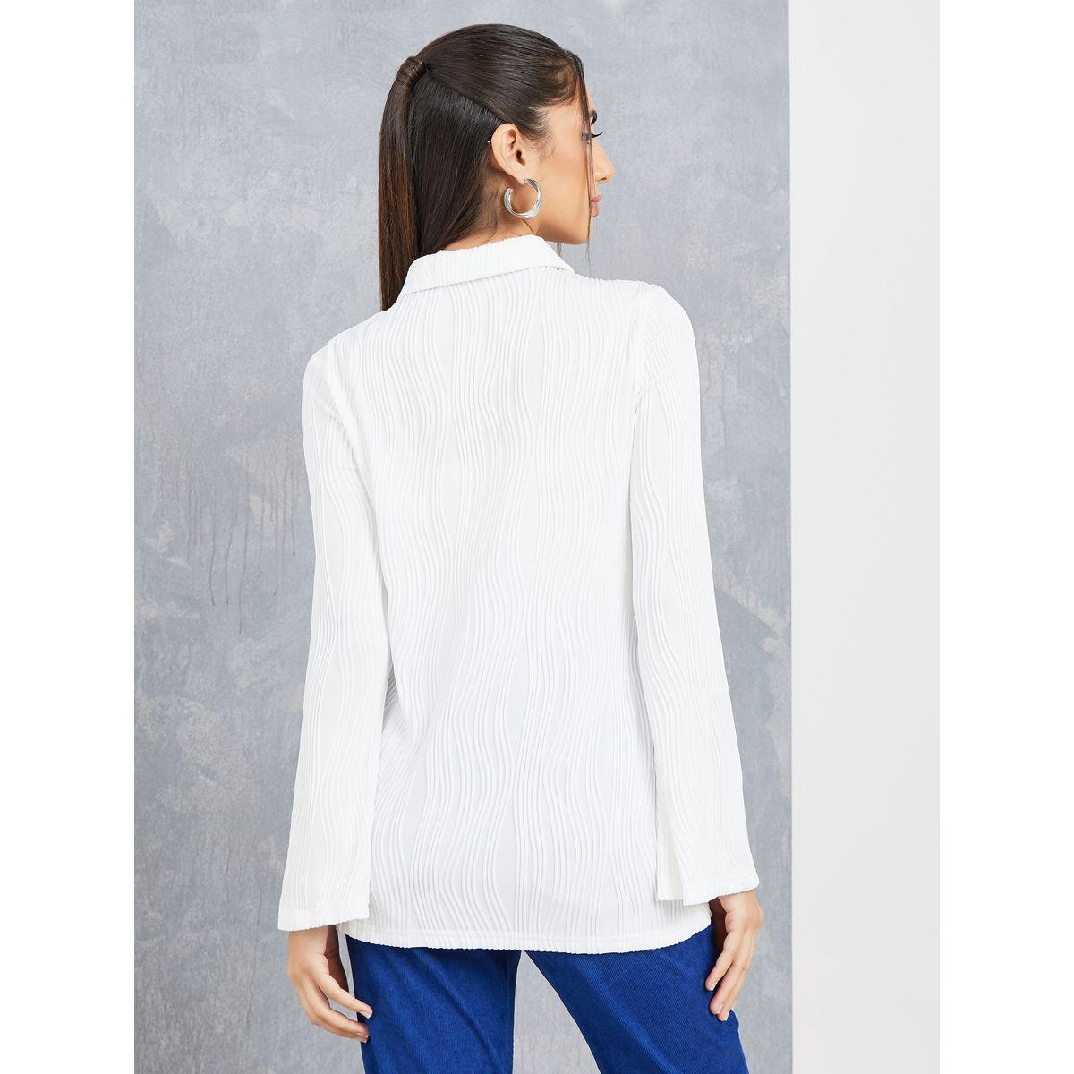 Styli Textured Wide Cuff Detail Longline Shirt-women-clothing-shirtsandblouses-shirts-image-5