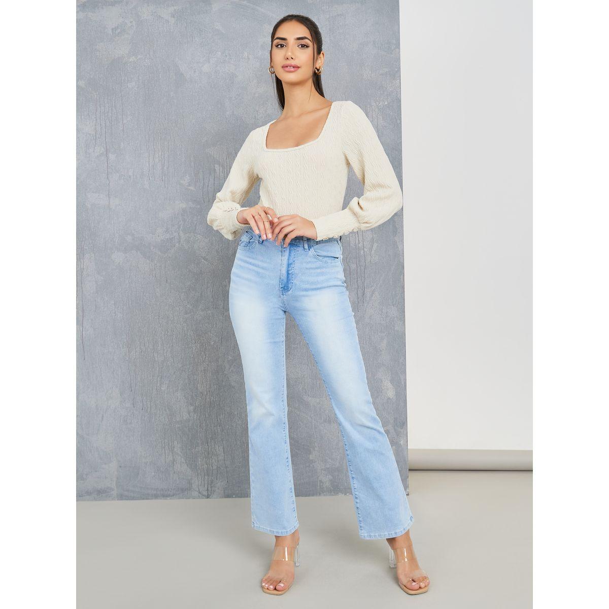 Styli Textured Knit Button Cuff Detail Top-women-clothing-shirtsandblouses-blouses-image-2